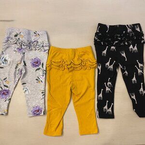 12-18m Set of 3 Old Navy Ruffle Bottom Leggings